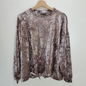 Adrianna Papell Blush Crushed Velour Top